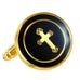 Golden & Black Cross 316L Stainless Steel Round Cufflinks for Men