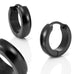 Mens Black Stainless Steel Hinged Hoop Earrings 10mm
