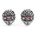 Masculine Men's Stud Earrings Stainless Steel Skull Earrings (Silver,  Black,  Red)