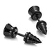 Cool Stainless Steel Men's Stud Screw Black Earrings for men,  7mm Diameter