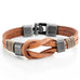 Leather Nautical Knot Bracelet for Him & Her 8 inch (Secure New Clasp)