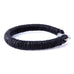 Impressive Men's Black Cord Loops Genuine Leather Cuff Bracelet with Stainless Steel Clasp