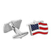 Loyal Patriot Stainless Steel USA Flag Men's Cufflinks (Red,  Blue,  White,  Silver)