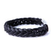 Unique Braided Black Cuff Leather Bracelet for Men with Elegant Stainless Steel Clasp