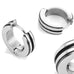 Men's 316L Stainless Steel Two Tone Hoop Huggie Earrings with Black IP 10mm