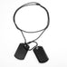 Powerful Army Style Double Dog Tag 2pcs Pendant Mens Necklace,  Biker Adjustable 27 inch Black Chain