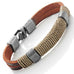 Dark Brown Leather Wound-around Nature Thread Bracelet for Him & Her,  Unisex,  Leather,  8"