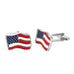 Loyal Patriot Stainless Steel USA Flag Men's Cufflinks (Red,  Blue,  White,  Silver)