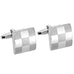 Elegant Laser Engraved Checkered Cufflinks for Men with Gift Box