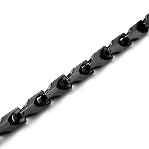 Stunning Men's Tungsten 22 Inches Black Toned Link Chain Necklace