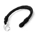 Braided Black Genuine Leather Bracelet with Locking Stainless Steel Clasp (Black,  Silver,  Length 8")