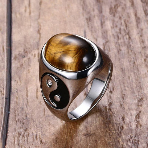 Yin Yang Steel Ring