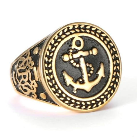 Nautical Anchor Sailor's Signet Ring (Gold or Silver)