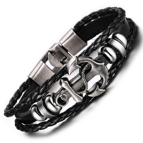 Antique Silver Anchor Bracelet