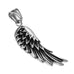 Vintage Men's Stainless Steel Angel Wing Pendant 21 Inch Chain (Black,  Silver)