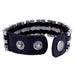 Unusual Genuine Leather & Metal Cuff Men's Bracelet by (Black,  Silver)