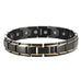 Unique 316L Stainless Steel & magnets Link Men's Bracelet (Black,  Gold)