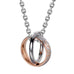 His & Hers Couples Engraved Double Ring Pendant Necklace
