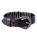 Powerful Dark Brown Leather Cuff Bracelet with Metal Design & Buckle Clasp (Adjustable)