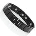 Elegant Men's Black Solid Tungsten Link Bracelet with Magnet