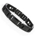 Men's Titanium Magnetic Link Bangle Bracelet with Carbon Fiber 8.66 inch (Black)