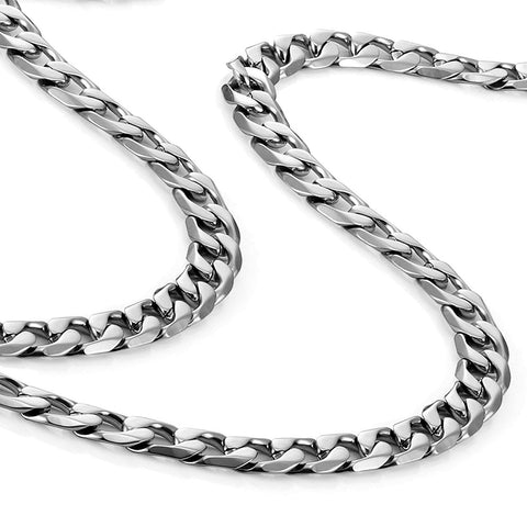 Classic Mens Necklace 316L Stainless Steel Silver Chain  18", 21", 23",  26" (6mm)