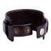 Wide Deep Coffee Brown Genuine Leather Cuff Bracelet for Men