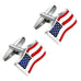 Loyal Patriot Stainless Steel USA Flag Men's Cufflinks (Red,  Blue,  White,  Silver)