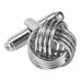 Unique Stainless Steel Knot Cufflinks for Men by (Silver)