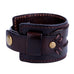 Wide Deep Coffee Brown Genuine Leather Cuff Bracelet for Men