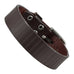 Men's Genuine Leather Cuff Bangle Bracelet Classic Urban Style (Brown,  Silver,  6.3-8.25 inches)