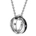 His & Hers Couples Engraved Double Ring Pendant Necklace