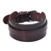 Stunning Adjustable Dark Brown Cuff Leather Bracelet for Men (Metal Buckle Clasp)