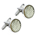 Stunning Round 316L Stainless Steel & White Carbon Fiber Cufflinks for Men