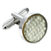 Stunning Round 316L Stainless Steel & White Carbon Fiber Cufflinks for Men