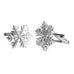 Unique Christmas Snow Snowflakes Stainless Steel Cufflinks for Men (Silver)