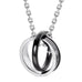 His & Hers Couples Engraved Double Ring Pendant Necklace
