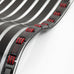 Men's Titanium Magnetic Link Bangle Bracelet with Carbon Fiber 8.66 inch (Black & Red)