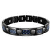 Men's Titanium Magnet & Carbon Fiber Link Bangle Bracelet (8.66 inch,  Black)