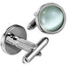 Stunning Round Blue Created-Opal & Stainless Steel Cufflinks for Men (Silver)