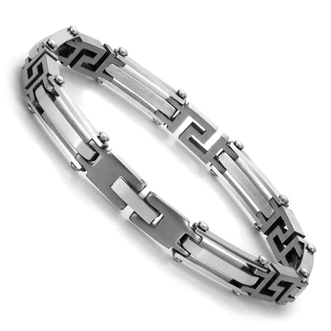 Elegant Silver Tone Link 316L Stainless Steel Bracelet for Men