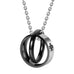 His & Hers Couples Engraved Double Ring Pendant Necklace