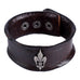 Vintage Style Men's Metal Fleur-de-lis Cuff Genuine Leather Bracelet (Brown,  Adjustable)
