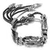Stunning Genuine Leather Stainless Steel Double Dragon Bracelet (Adjustable,  Black,  Silver)