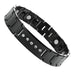 Elegant Black Solid Tungsten Link Bracelet with Magnet & 5 Cubic Zirconia Stone