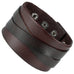 Men's X Brown Genuine Leather Cuff Bangle Bracelet Perfect Statement Piece (adjustable 8.66 inches,  1.6 inches width)