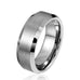 Solid Tungsten Silver  Wedding Engagement Ring Band for Men