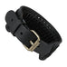 Black Genuine Leather Cuff Men's Bracelet Perfect as a Gift (adjustable 7.3 to 9.25 inches)