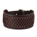 Classic Brown Genuine Leather Cuff Men's Bracelet Style (adjustable 7.3 to 9.25 inches)