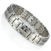 Men's Titanium Link Bangle Bracelet 8.66 inch Silver Tone